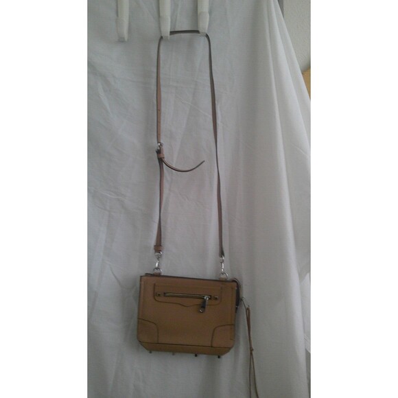 Rebecca Minkoff Regan Leather Medium Crossbody Bag Purse Tan Sand Great! - Picture 1 of 7